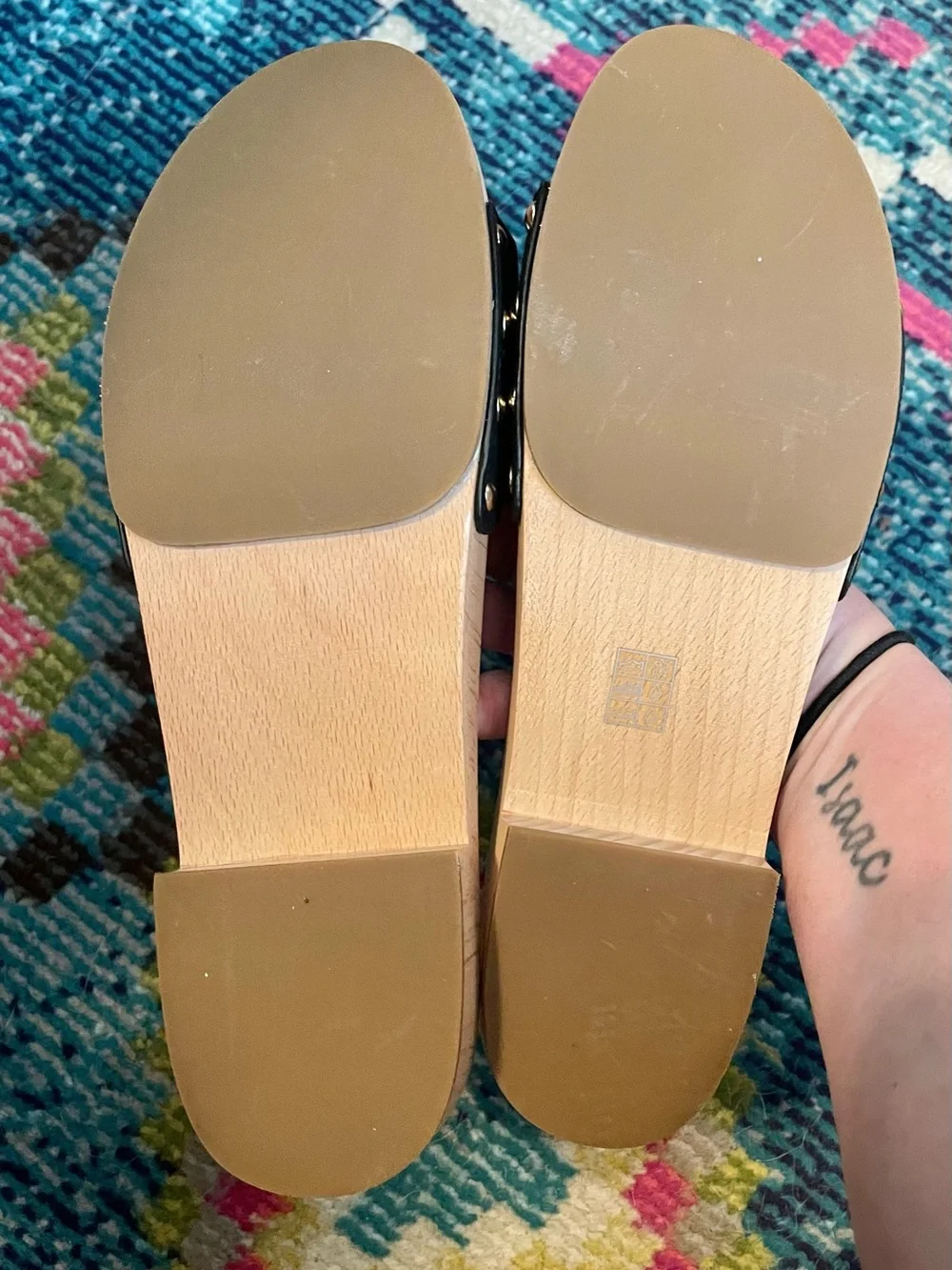 Coach Bleeker Wooden Black Suede Slide Sandals Women’s 9